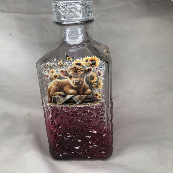 Highland Cow Wine 🍷 Decanter - Target 🎯 Bullseye's Playground Pink/Red NEW! - Picture 3 of 6